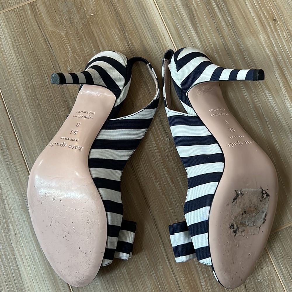 Kate Spade Celeste striped sling back heels - Picture 10 of 13